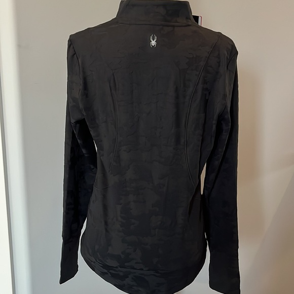 NWT Spyder 1/4 Zip Black Camo Long Sleeve Sz Medium - Picture 4 of 7